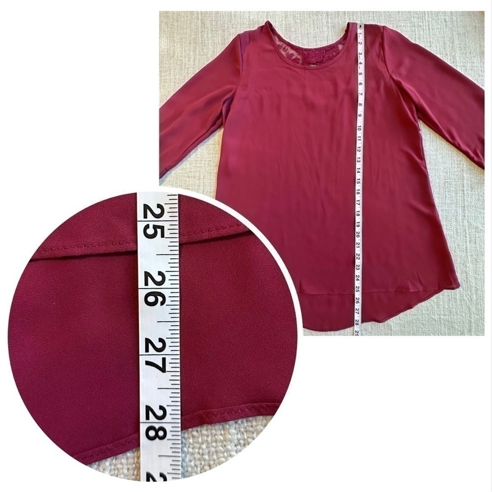 Charming Charlie Deep Red Lace Blouse - Picture 14 of 15